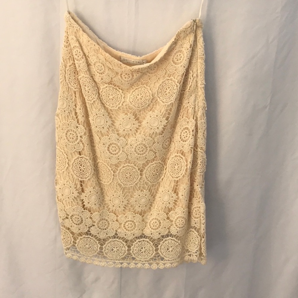 Crochet lace lined skirt